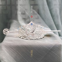사극 촬영 헤어 장식 비녀 상투관 고풍머리 헤어핀, 골드 및 화이트포인트