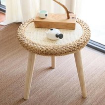 원형티테이블 미니 라탄 원형 커피 티테이블, 원색 지름 50cm 높이 50cm