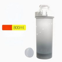 대용량믹서기 업소용믹서기 업소용블렌더 대용량 쉐이커 병 800ml 투명 휴대용 건강 스포츠 단백질 파우더, 01 WHITE_01 800ml