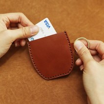 바보사랑 수제 가죽 직업 키링 카드지갑 커피숍 프리미엄.에치펠레