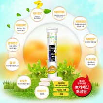 비타하임 발포 비타민 독일 멀티비타민 물에 타서 마시는 남성 여성 종합 비타민 B1 B2 B5 B6 B7 B9 B12 C E 나이아신 판토텐산 비오틴 엽산 영양제 대용량, 20정 x 12개