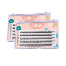 미도 인조속눈썹 부분 언더 가닥 속눈썹 셀프 연장 가속눈썹 블랙 400모 V형 2P, V형  8mm   2P (400모)