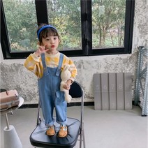 키즈 멜빵바지 귀여운 바지 여아 데님바지 점프슈트 워니랜드