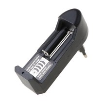 충전식 리-이온 배터리 충전기 1 베이 3.7V AC 전원 어댑터 18650 14500 16340 충전식 리튬 배터리, 검은색, 1개