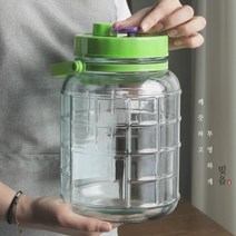 숨쉬는 효소병 담금주병 과일청 유리병 매실통 3L, 1개