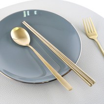 모던 티타늄 커트러리 4color 로즈골드 블랙 골드 고급 스텐 양식기 수저세트, 진공젓가락, 골드(유광)