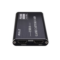 [해외]USB3.0 Videocapture 4K Loop Mic USB 3.0 1080P HDMI 호환 비디오 캡처 카드 PS4 게임 라이브 스트리밍 DVD 카메라 기록, 검정