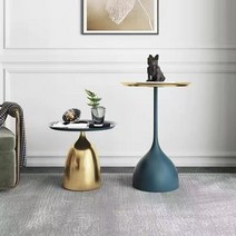 스탠딩테이블 이동식테이블 사이드테이블 침대테이블 럭셔리 커피 테이블 세트 현대 금속 트레이, 14.F  SET