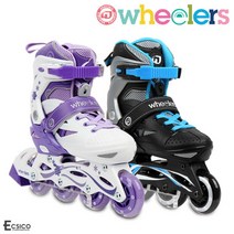 [휠러스] 아동용인라인 주니어4 퍼플/블랙 (사이즈조절), 색상/사이즈:주니어4인라인-퍼플L