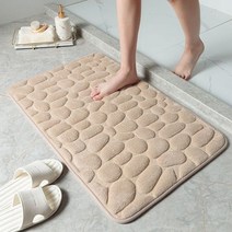 캐딜락 트렁크 바닥 실내 가죽 코일매트 XT4 XT5 XT6 CT4 CT5 CT6 CTS 차박 스타일링 간지 홈 목욕 매트 조약돌 양각 욕실 카펫 물 흡수 미끄럼 방지 메모리, 카키색 옷감, 500mmx800mm