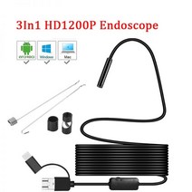 내시경 카메라 HD 2MP 8 LED 8mm Len 1M 5M 안드로이드 USB IP67 방수 검사 튜브 OTG 전화 720P 123921, [02] soft cable, [03] 1m