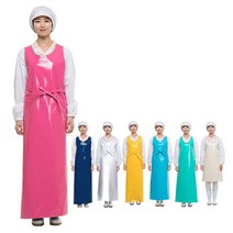듀다스 어깨편한방수앞치마 대 HK마트 / 찍찍이 위생앞치마 식당앞치마 청소앞치마, 대/화이트베이지