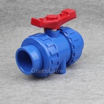 PVC 부속 파이프 볼 밸브 수족관 탱크 수도관 커넥터 용 수처리 글로브 밸브 더블, 내경 50mm, 푸른