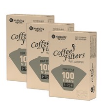 맥널티 핸드드립용 커피필터 여과지 5~7인용 100매 x 3개(총300매), 3개, 100개입