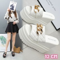 Misi 여성 통굽 키높이 슬리퍼 굽높이 12cm WI0195