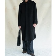 AVANDRESS 125CM 슈퍼 롱 유니섹스 발마칸 모던 울 코트 블랙