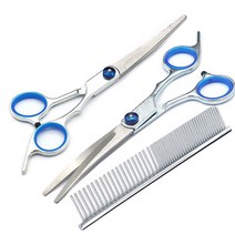 애견 미용 가위 애완 동물 가위 손질 도구 세트 장식 헤어 개 머리 곡선 고양이 전단 미용, 04 라이트 그레이