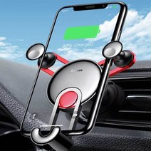 차량용 핸드폰 송풍구 집게식 거치대 C타입 벤츠 K5 쏘렌토 BMW 레이 스파크 GV80, 블랙