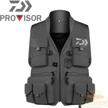 2021 새로운 daiwa 낚시 조끼 빠른 건조 야간 반사 조끼 통기성 낚시 자켓 야외 생존 멀티 포켓 낚시 조끼, XXXL, 05 다크 그레이