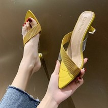 여성젤리슈즈 젤리샌들 쪼리샌들 지적 발가락 하이힐 여성 슬리퍼 레이디 슬립 캐주얼 젤리 신발 여름 샌들