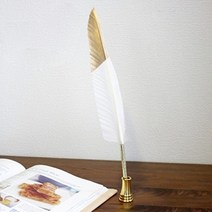 기타 바보사랑[브리스크스타일][MAGNET] 시렌느 스탠드 깃털펜 1+1, 핑크베이지