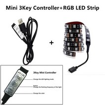 USB LED 스트립 램프 5050SMD DC5V 유연한 빛 테이프 리본 1M 2M 3M 4M 5M HDTV TV 데스크탑 화면 백라이트 바이어스 조명, [01] With 3Key Controller, 옵션01 100CM 60LEDs