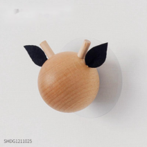 insfree 북유럽 스타일의 크리 에이 티브 귀여운 동물 옷 후크 어린이 방 벽 장식 보관 코트 랙, 없다, 송아지 모양