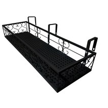 모칸도 베란다 화분걸이대(직각형 80x20cm고층용) 고리 3개형, 01.화분걸이대(직각형)80x20_블랙