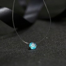새로운 성격 패션 광장 모조 진주 크리스탈 지르콘 목걸이 보이지 않는 투명한 낚시 라인 목걸이 여성