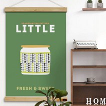 데코밍샵패브릭족자_60CmX90Cm-북유럽패턴(주방용품)_우드스크롤_패브릭아트, 7.접시