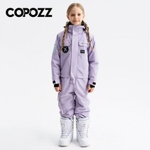 잘 나가는 완전 빠른 더 빠르게 COPOZZ-따뜻한 방수 원피스 스키복 남녀 공용 방풍 스노우보드 점프수트, 01 Purple