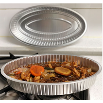 KJ-360 1600ml 100개 타원형 일회용 알루미늄 직화 포장 배달 캠핑 찜 용기, 1. 몸체