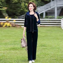 중년 엄마복 가을 오버사이즈 봄가을복 3종 세트 중노년 여성 운동복 후드 세트