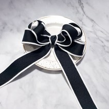 소공녀 투톤라인 롱리본 머리핀 (화이트 퍼픈 블루 블랙)