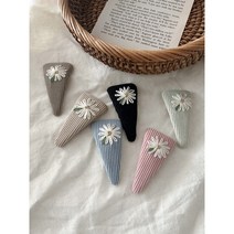 코듀로이꽃자수핀 여아핀 유아핀 헤어핀 똑딱핀 아이핀