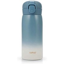 블루보틀 써모스 보온 보냉 스테인레스 진공 텀블러 suntq 진공 단열재 휴대용 머그 보온병 12.8 fl oz (380 ml) 원터치 머그 병 직접 마시기 어린이용 경량 가정, 외국인
