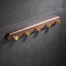 원목 우드 벽걸이 행거 후크 빈티지 코트랙 거치대 옷 모자 가방, 4구, 1개