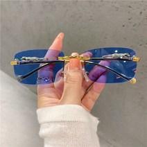패션안경 빈티지 선글라스 무테 컷 에지 여성 선글라스 패션 디자이너 선글라스 럭셔리 골든 레오파드 프레임 선글라스 UV400
