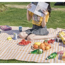 다이소돗자리 캠핑 피크닉매트, 옐로우 대형