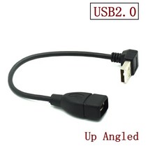 10cm 1M USB 2.0 A 수-암 90 앵글 연장 어댑터 호환 케이블 USB2.0 오른쪽/왼쪽/아래/위 코드 0.5, 01 Up Angled_04 100CM