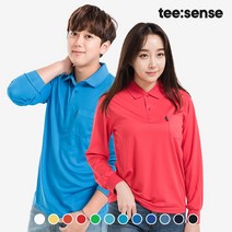 티센스 남여공용 긴팔 네트 카라 기능성 티셔츠