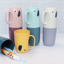 휴대용 칫솔 케이스 양치컵 세트 코끼리 칫솔 꽂이 거치대 보관함 욕실 소품 어린이집 유치원 초등학교 여행용 단체 행사 답례품, 빅코끼리_칫솔케이스(핑크)