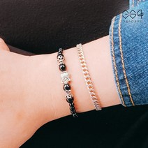 364days 남자 비즈팔찌 실버 납작 부엉이 커플팔찌 블랙 오닉스 원석 팔찌 우정팔찌 연예인팔찌 아이랑커플 유아동 성인 남성 여성 사이즈 선택가능