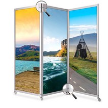 전시 가벽 접이식 작품 보드 이동식 인테리어 파티션, 1.2X2.5m 보드 바퀴포함