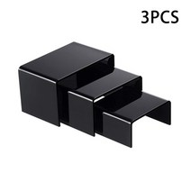 디귿자선반 디귿자선반정리대 ㄷ자선반 선반대형 3pcs 데스크탑 메이크업 아크릴 스토리지 랙 쇼케이스 현관 u 모양 키 침실 쥬얼리 디스플레이 U Shape Display, 검은 색