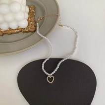 다왕 ftZC229 뷰티풀 진주 하트 초커 목걸이