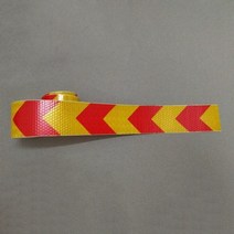 주의 경고 CAUTION 2롤 1세트 5cm 300cm 화살표 반사 테이프 안전 표시, 오렌지 레드 2롤