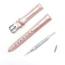 굿앤굿 기본시리즈 14mm 핑크 가죽 시계줄 교체 밴드