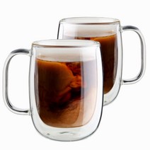 행켈 즈윌링 소렌토 플러스 더블월 글라스 커피 머그컵 355ml 2개세트, CLEAR