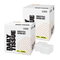 데일리티슈 무형광 뽑아쓰는 테이블 냅킨 100밴드, 흰색, 100개